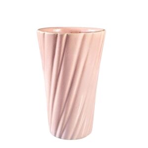 Vintage Bauer Pottery Art Deco Twisted Rib Pink Vase 6.5 X 4 in USA California